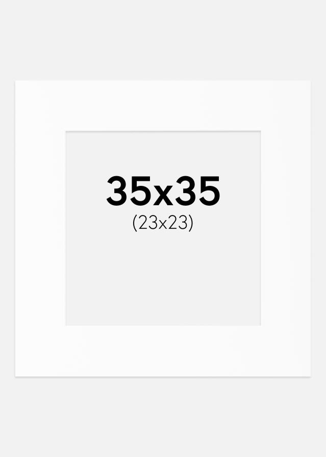 Passepartout Hvit Standard (Hvit kerne) 35x35 cm (23x23)