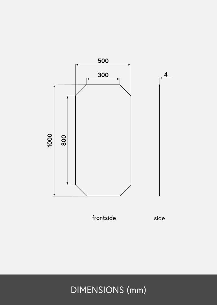 KAILA Speil Tall Octagon 50x100 cm
