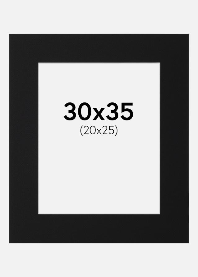 Passepartout Svart Standard (Hvit kjerne) 30x35 cm (20x25)