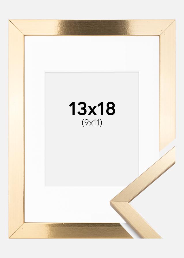 Ramme Trendy Gull 13x18 cm - Passepartout Hvit 10x12 cm