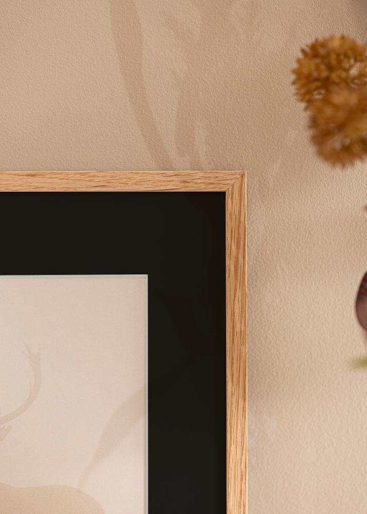 Ramme Oslo Eik 30x40 cm - Passepartout Svart 18x27 cm