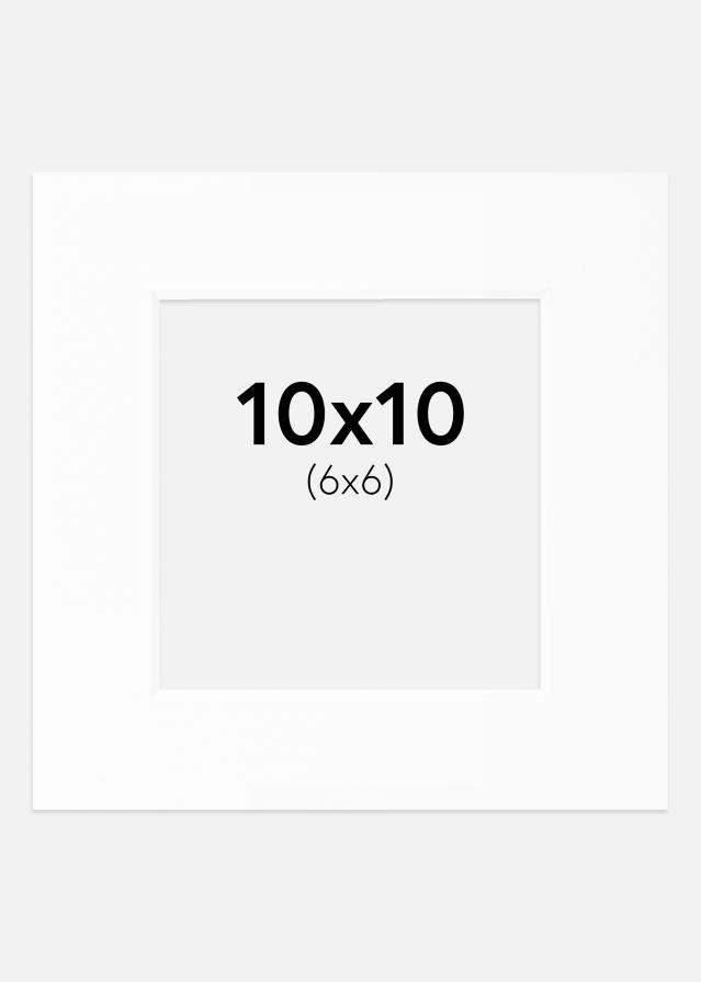 Passepartout Hvit Standard (Hvit kerne) 10x10 cm (6x6)