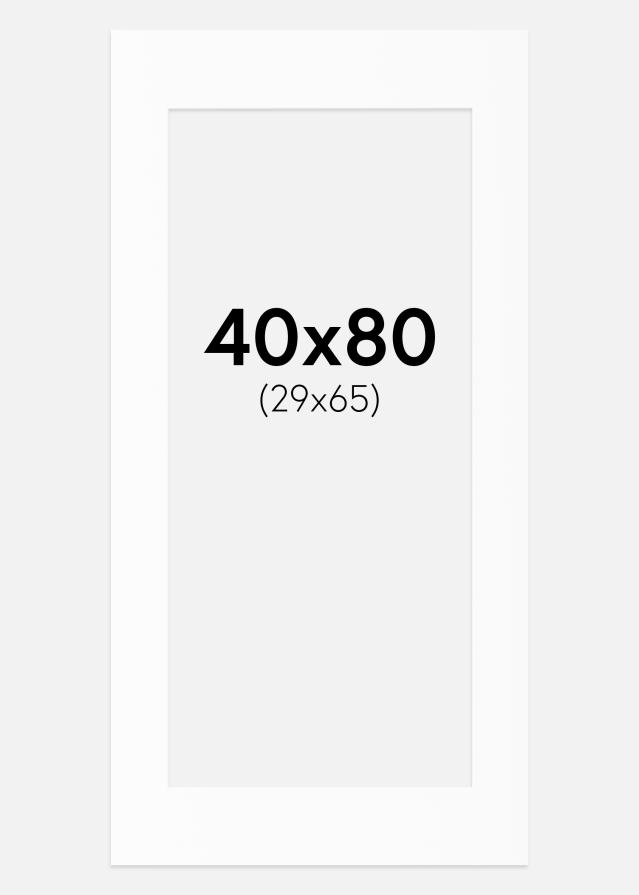 Passepartout Hvit Standard (Hvit kerne) 40x80 cm (29x65)