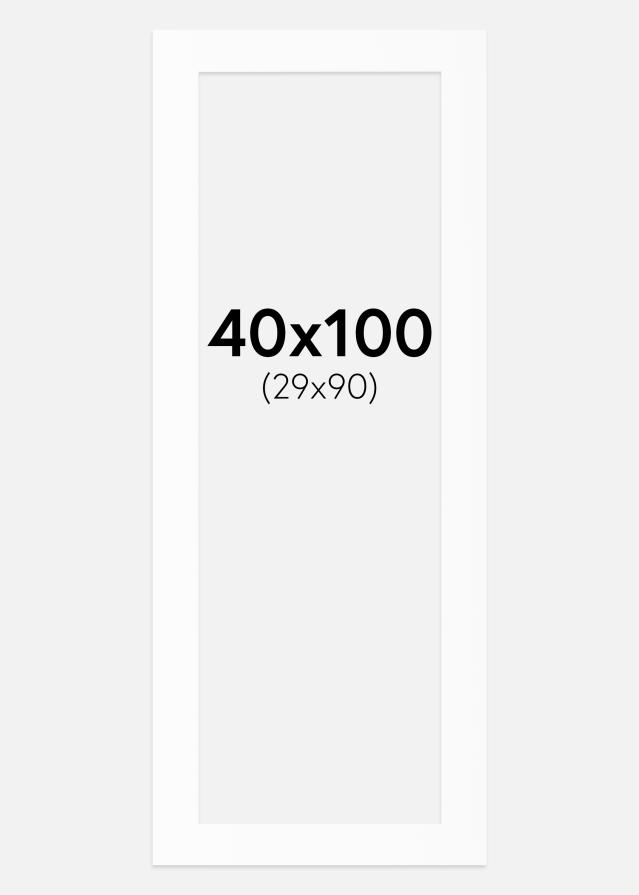 Passepartout Hvit Standard (Hvit kerne) 40x100 cm (29x90)