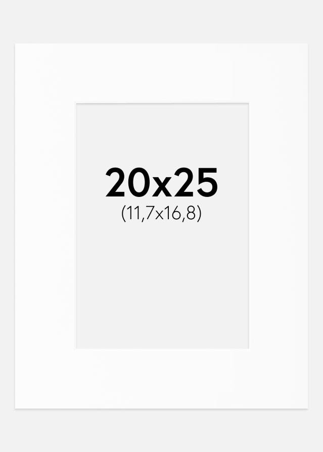 Passepartout Hvit Standard (Hvit kerne) 20x25 cm (11,7x16,8)