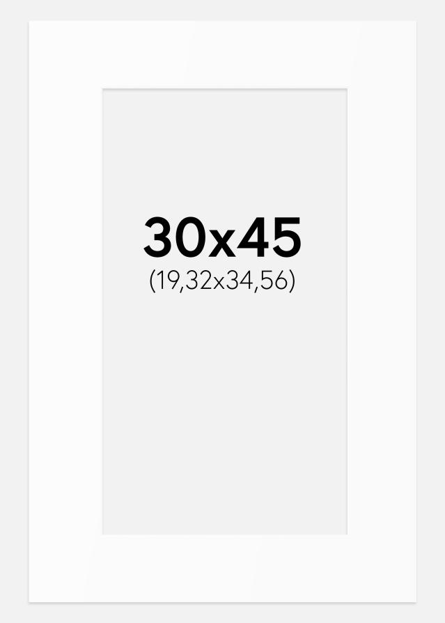 Passepartout Hvit Standard (Hvit kerne) 30x45 cm (19,32x34,56)
