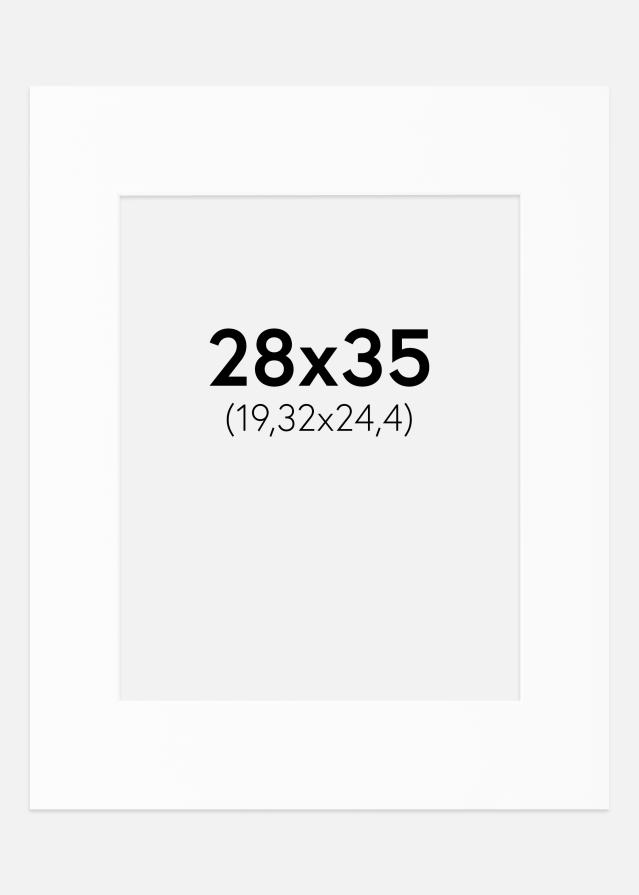 Passepartout Hvit Standard (Hvit kerne) 28x35 cm (19,32x24,4)