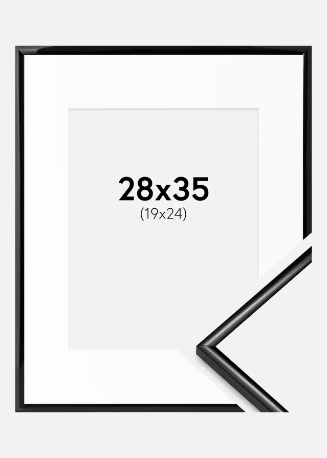 Ramme Scandi Svart 28x35 cm - Passepartout Hvit 20x25 cm