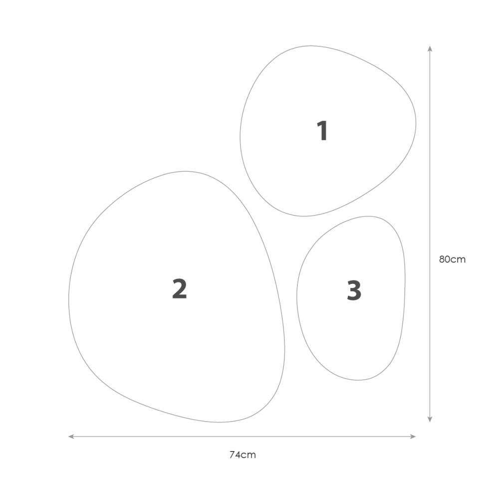 Speil Set Clear - 3 st
