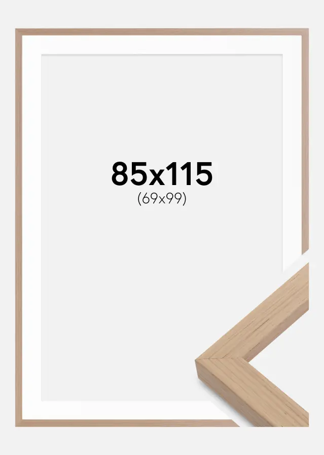 Blocky Eik 85x115 cm - Passepartout Hvit 70x100 cm