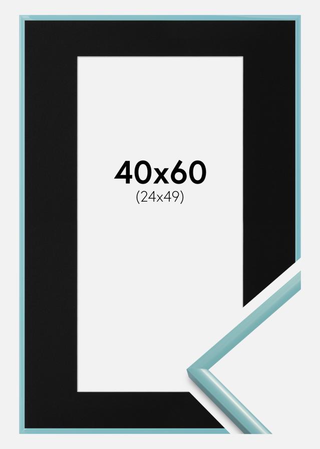 Ramme New Lifestyle Turkis 40x60 cm - Passepartout Svart 25x50 cm