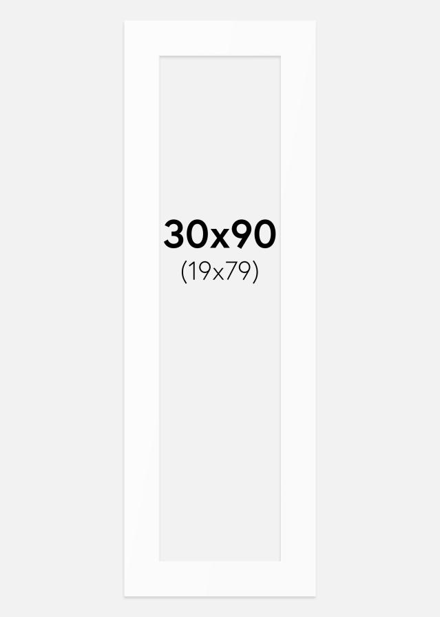 Passepartout Hvit Standard (Hvit kerne) 30x90 cm (19x79)