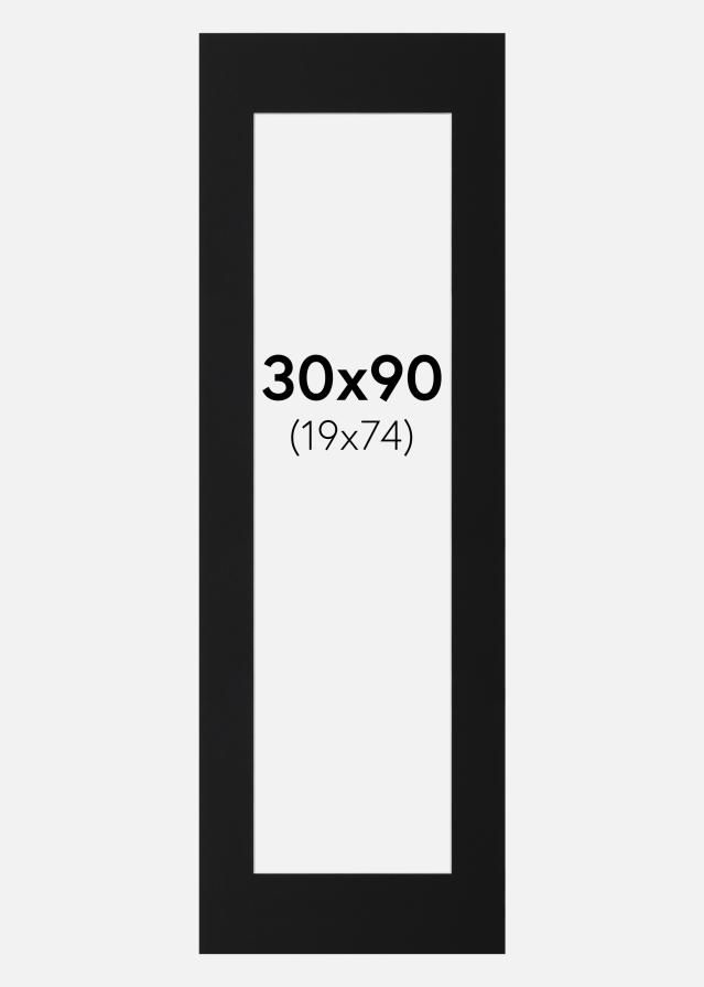 Passepartout Svart Standard (Hvit kjerne) 30x90 cm (19x74)