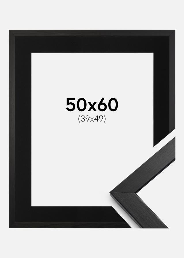 Ramme Stilren Svart 50x60 cm - Passepartout Svart 40x50 cm