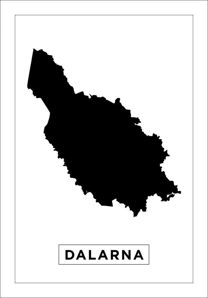 Kart - Dalarna - Hvit Plakat