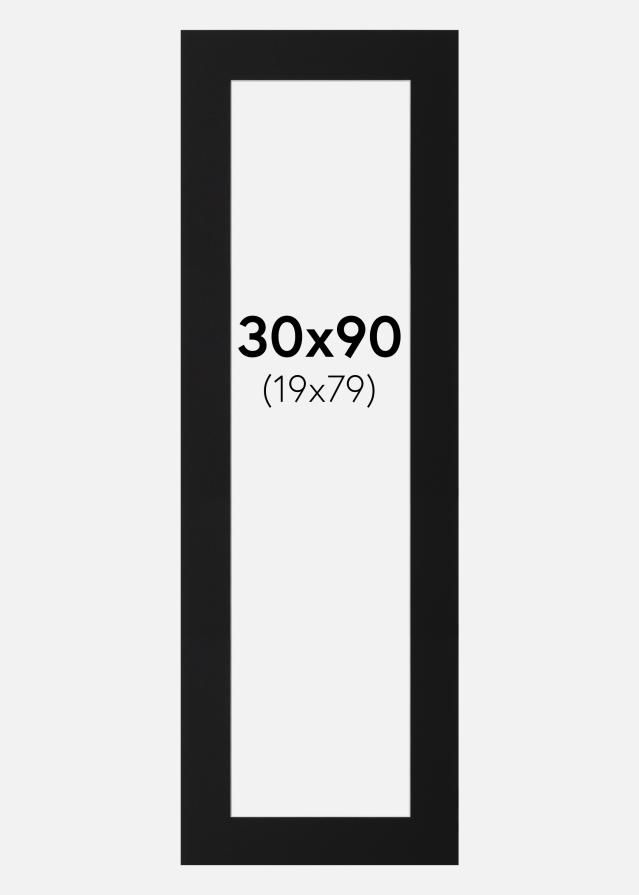 Passepartout Svart Standard (Hvit kjerne) 30x90 cm (19x79)