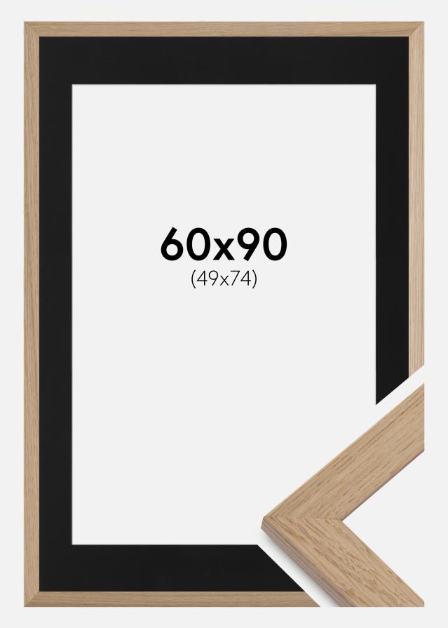Ramme Trendline Eik 60x90 cm - Passepartout Svart 40x70 cm