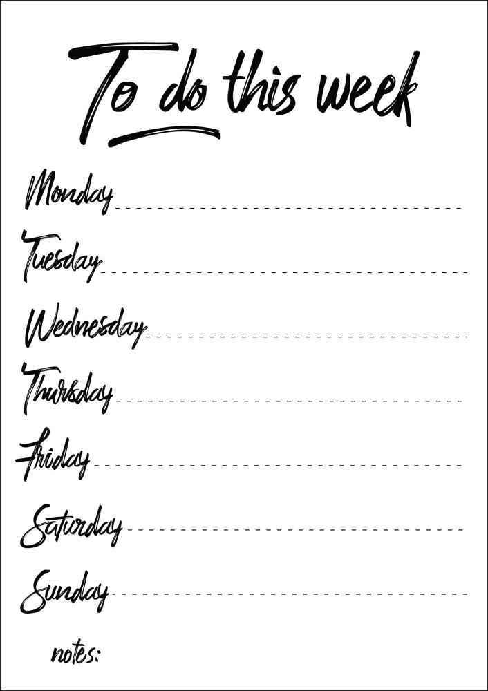 Week Planner I - White Plakat