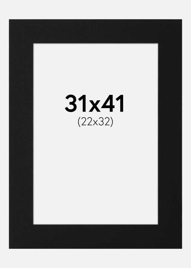 Passepartout Svart Standard (Hvit kjerne) 31x41 cm (22x32)