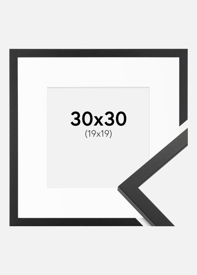 Ramme Trendy Svart 30x30 cm - Passepartout Hvit 20x20 cm