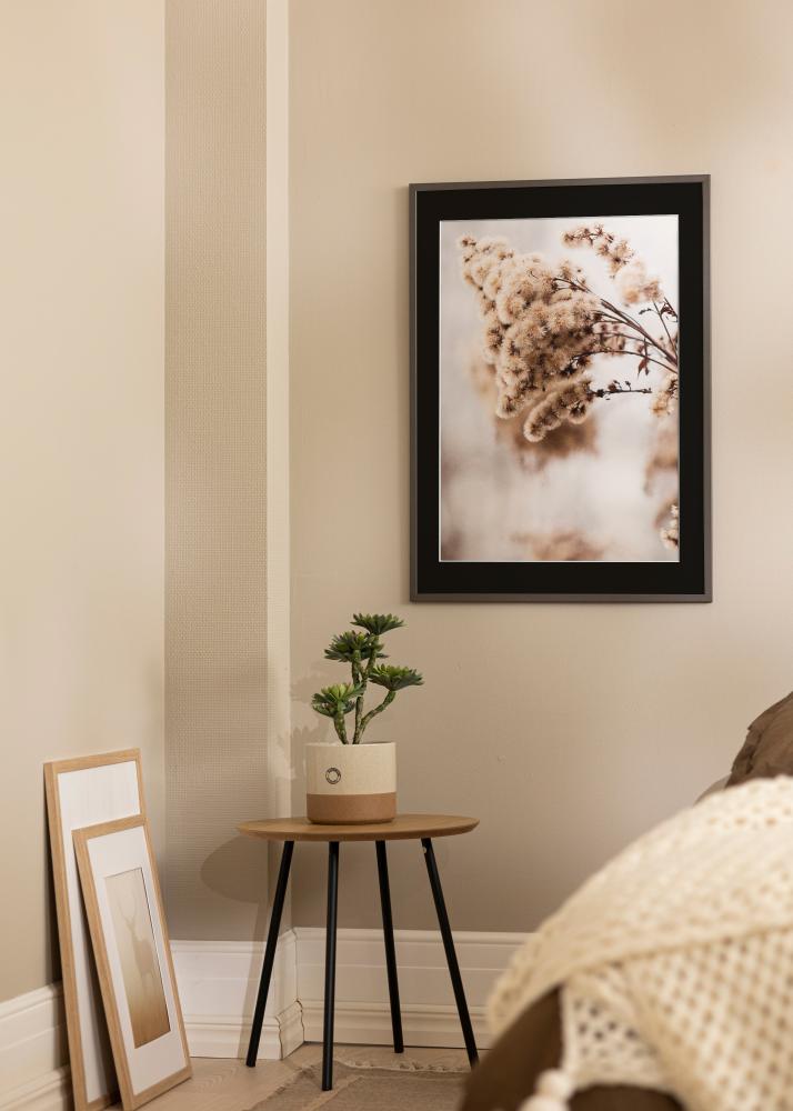 Ramme Edsbyn Grafitt 20x30 cm - Passepartout Svart 15x21 cm (A5)