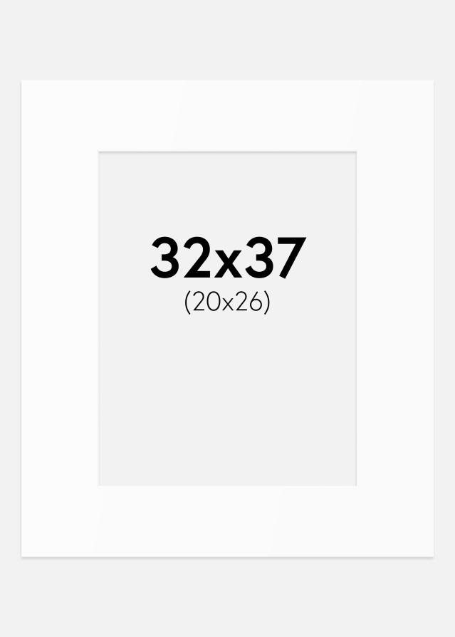 Passepartout Hvit Standard (Hvit kerne) 32x37 cm (20x26)