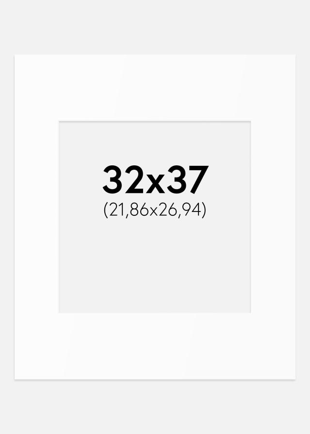 Passepartout Hvit Standard (Hvit kerne) 32x37 cm (21,86x26,94)