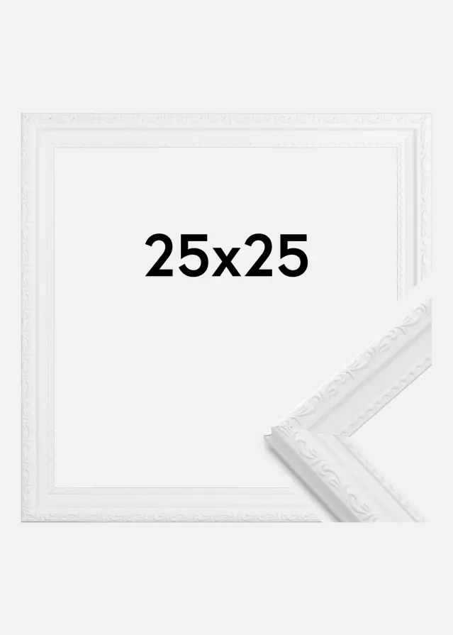 Ramme Abisko Akrylglass Hvit 25x25 cm