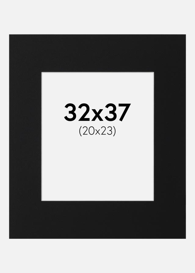 Passepartout Svart Standard (Hvit kjerne) 32x37 cm (20x23)