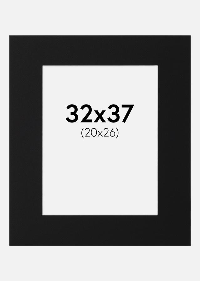 Passepartout Svart Standard (Hvit kjerne) 32x37 cm (20x26)