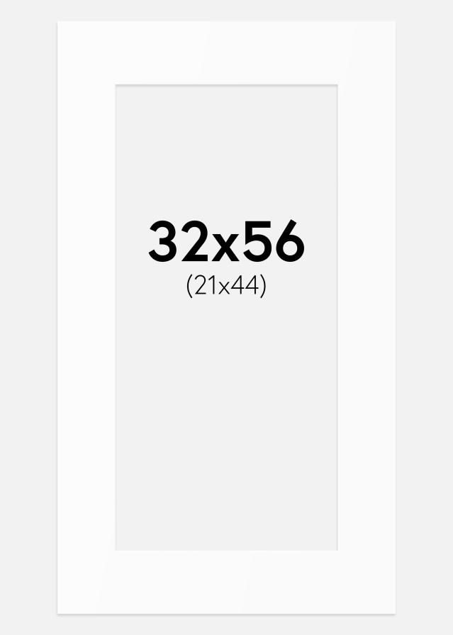 Passepartout Hvit Standard (Hvit kerne) 32x56 cm (21x44)