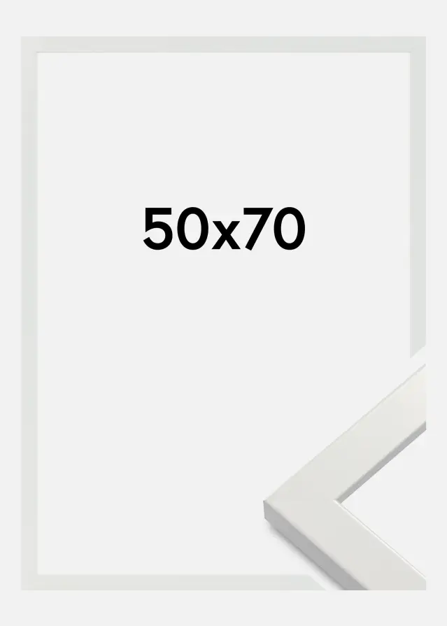 Ramme White Wood Glossy Akrylglass 50x70 cm