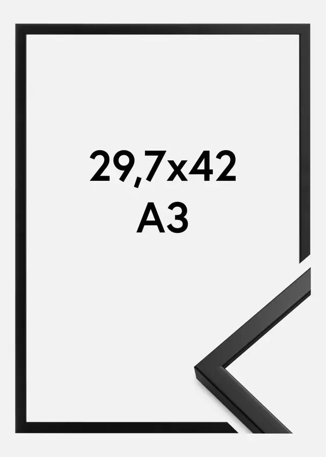 Ramme Oslo Akrylglass Svart 29,7x42 cm (A3)
