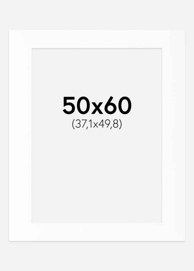 Passepartout Hvit Standard (Hvit kerne) 50x60 cm (37,1x49,8)