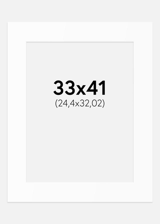 Passepartout Hvit Standard (Hvit kerne) 33x41 cm (24,4x32,02)