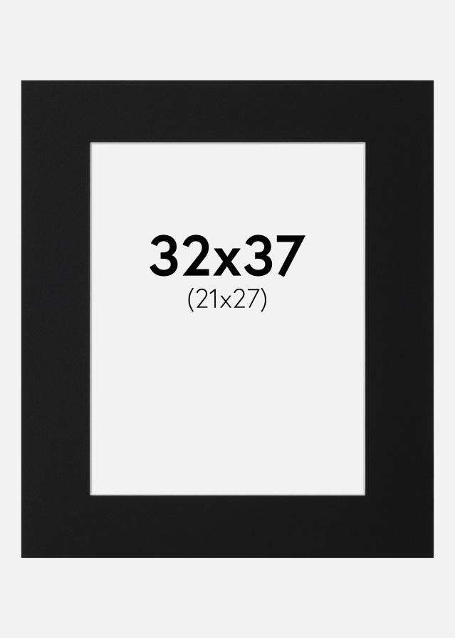 Passepartout Svart Standard (Hvit kjerne) 32x37 cm (21x27)