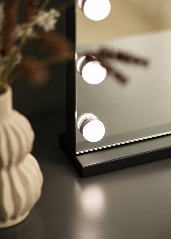 KAILA Sminkespeil Hollywood 15 Svart 58x46 cm