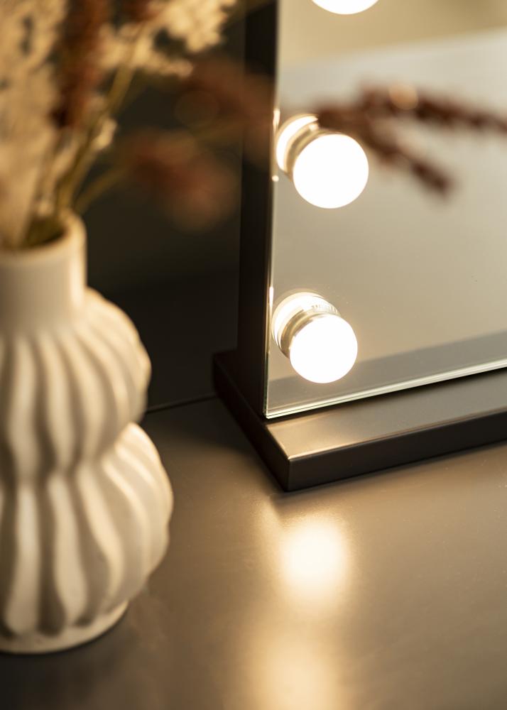 KAILA Sminkespeil Hollywood 15 Svart 58x46 cm