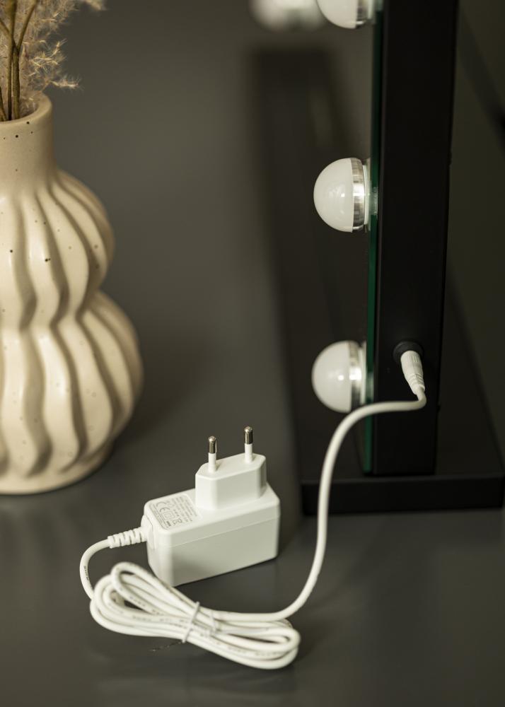 KAILA Sminkespeil Hollywood 15 Svart 58x46 cm