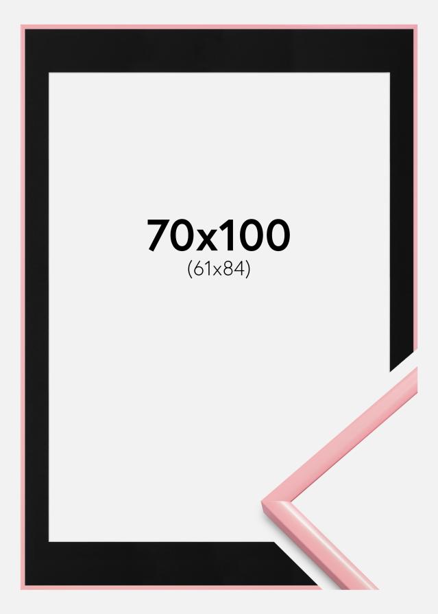 Ramme New Lifestyle Rosa 70x100 cm - Passepartout Svart 62x85 cm