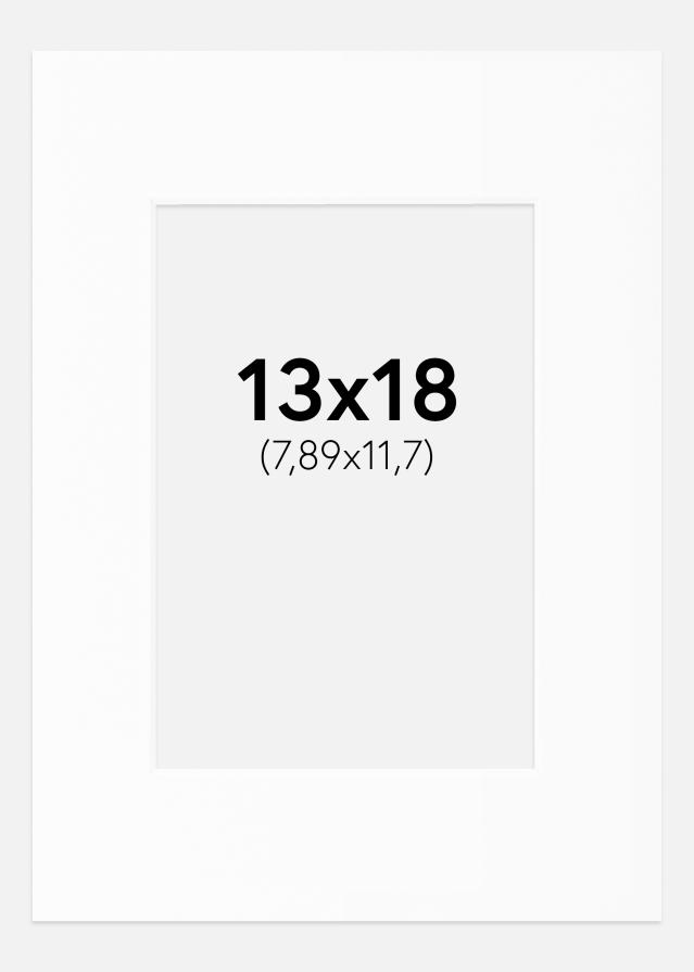 Passepartout Hvit Standard (Hvit kerne) 13x18 cm (7,89x11,7)