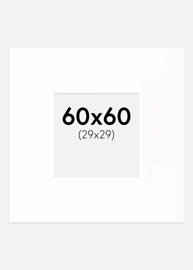 Passepartout XXL Standard Hvit (Hvit Kjerne) 60x60 cm (29x29)