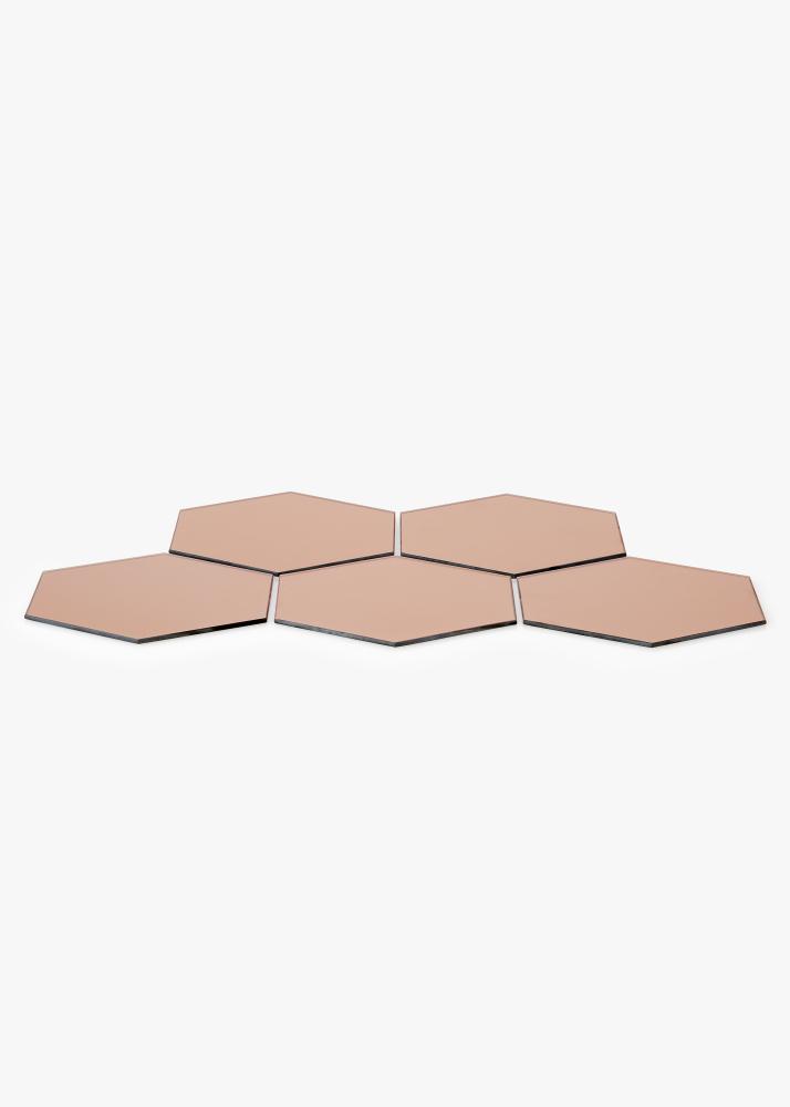 KAILA Speil Hexagon Rose Gold 18x21 cm - 5-pk