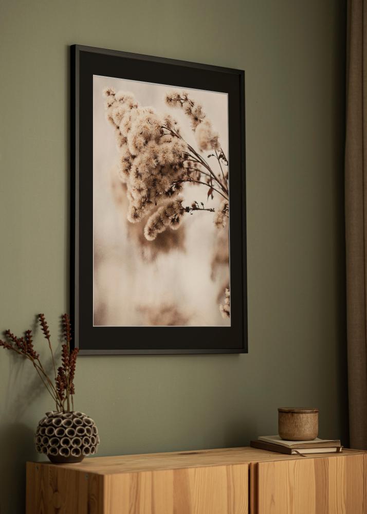 Ramme E-Line Svart 30x40 cm - Passepartout Svart 21x29,7 cm (A4)