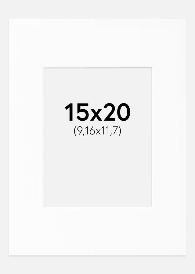 Passepartout Hvit Standard (Hvit kerne) 15x20 cm (9,16x11,7)