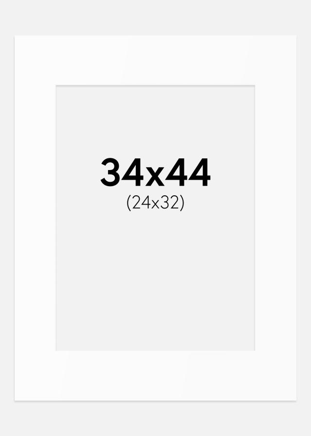 Passepartout Hvit Standard (Hvit kerne) 34x44 cm (24x32)