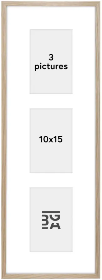Edsbyn Collageramme I Eik - 3 Bilder (10x15 cm)