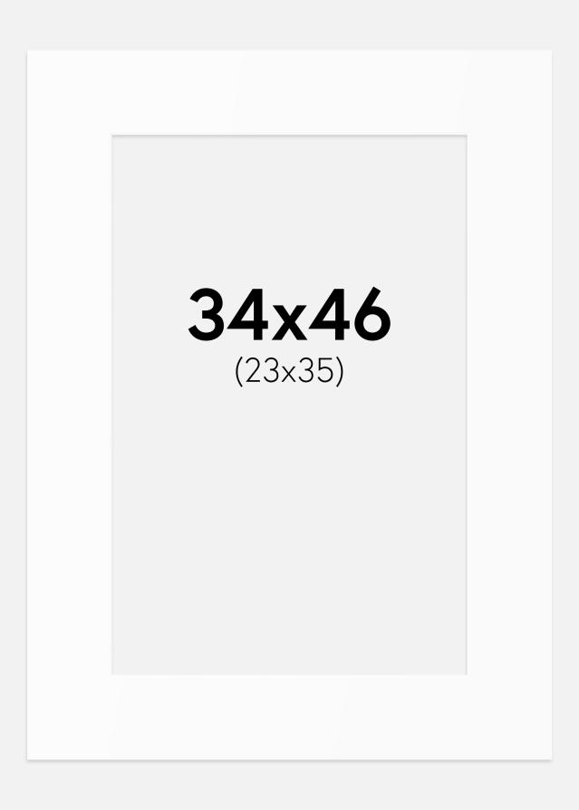 Passepartout Hvit Standard (Hvit kerne) 34x46 cm (23x35)
