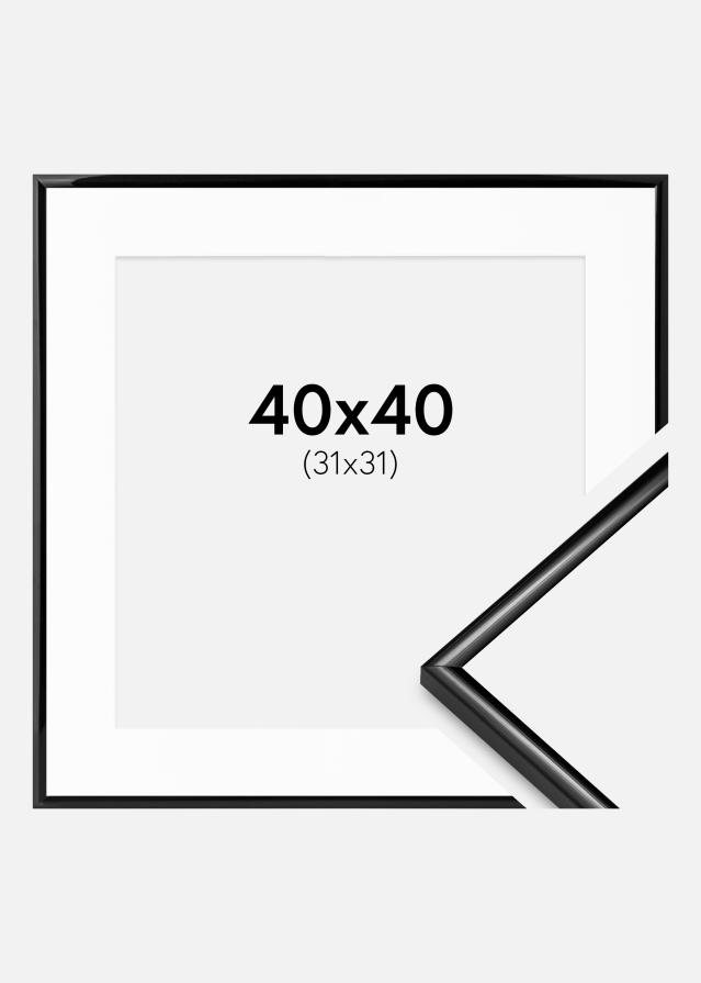 Ramme Scandi Svart 40x40 cm - Passepartout Hvit 32x32 cm