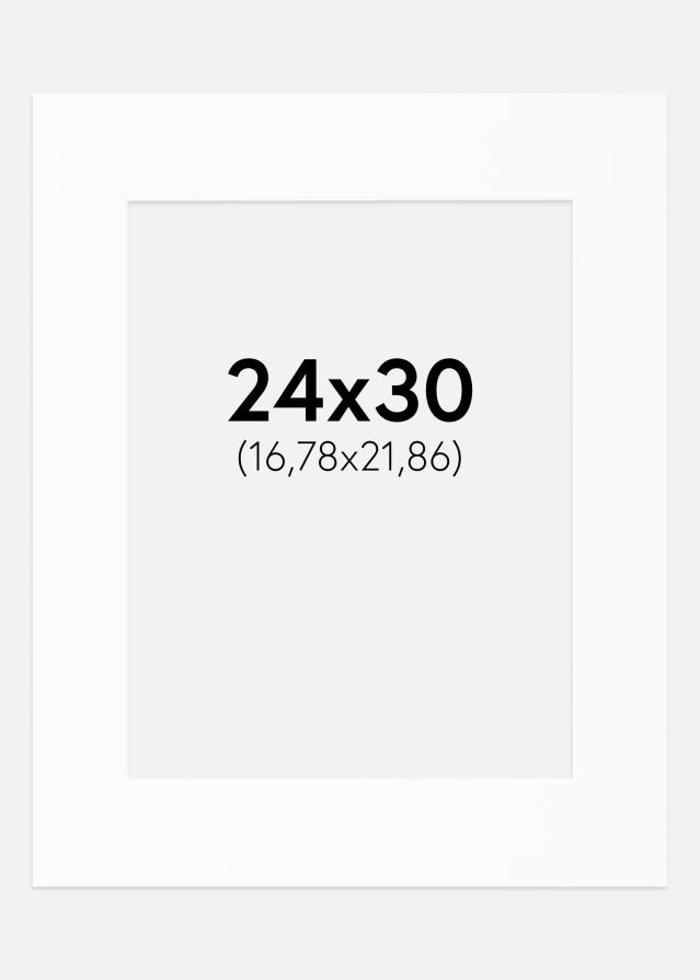 Passepartout Hvit Standard (Hvit kerne) 24x30 cm (16,78x21,86)